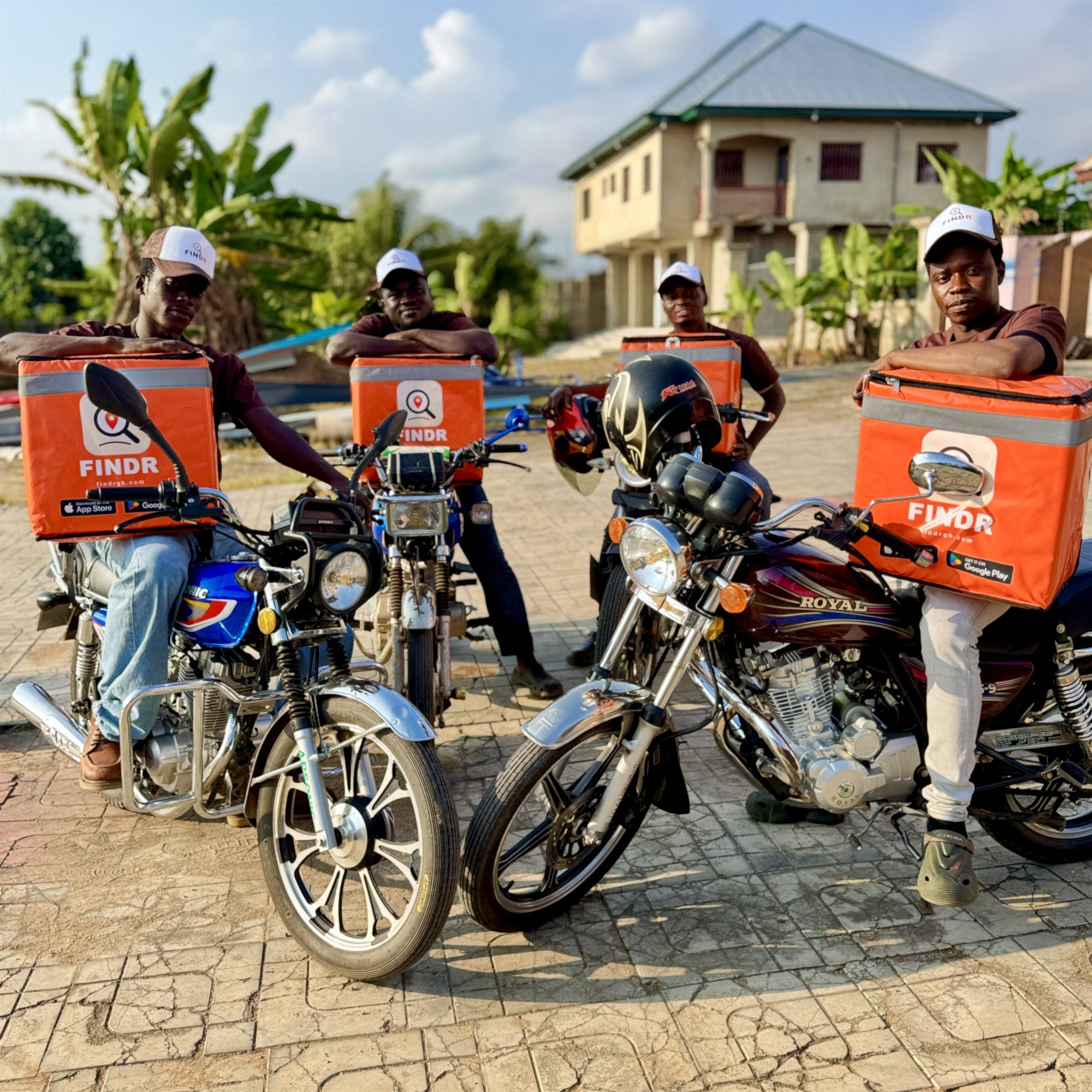 FINDR delivery riders ready to serve businesses across Ghana