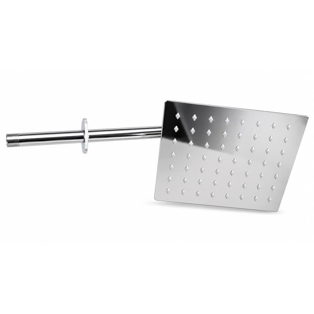 Rain shower head with arm